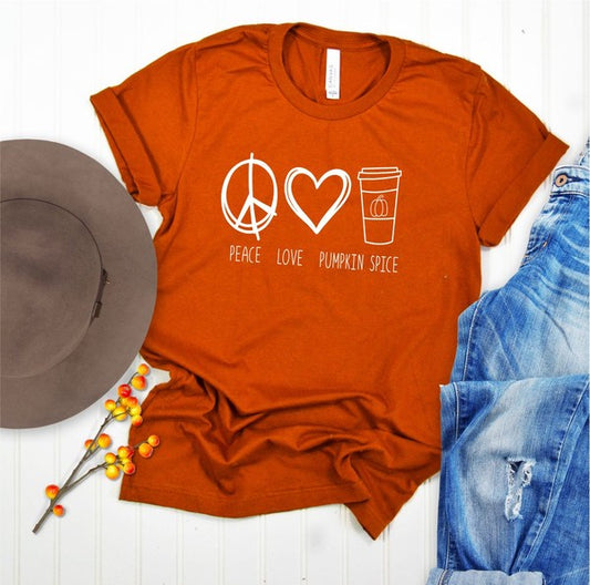 Peace Love Pumpkin Spice Boutique Tee