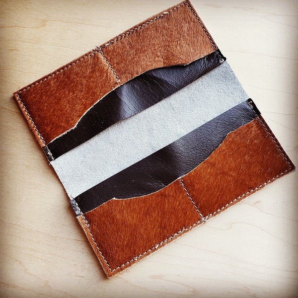 Hair-on-Hide Leather Wallet-Tan Brindle