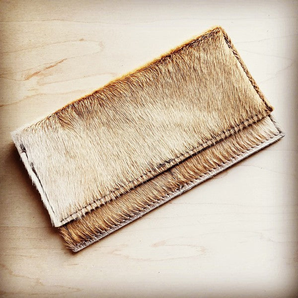 Hair-on-Hide Leather Wallet-Light Tan Brindle