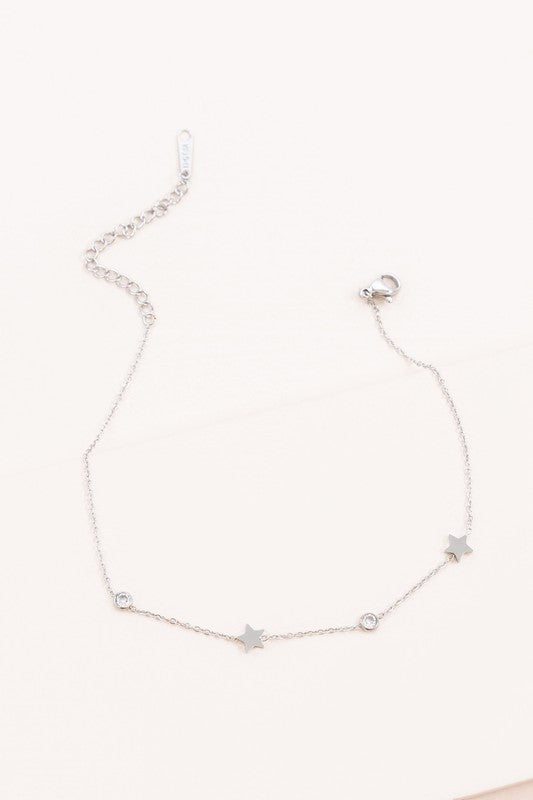 Starry Eyed Rhinestone Anklet