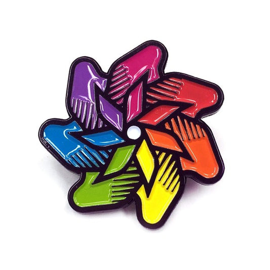 Pinwheel Rainbow Enamel Pin