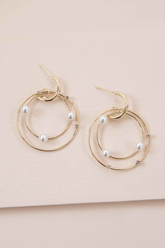 Fawn Pearl Hoop Earrings