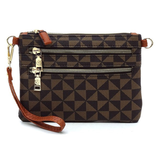 Monogram Multi Zip Clutch Crossbody Bag Wristlet