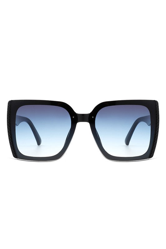 Square Flat Top Tinted Fashion Oversize Sunglasses