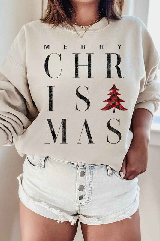 MERRY CHRISTMAS GRAPHIC SWEATSHIRT