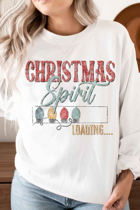 LOADING CHRISTMAS SPIRIT GRAPHIC SWEATSHIRT