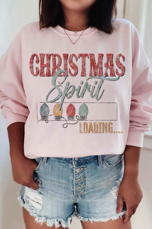 LOADING CHRISTMAS SPIRIT GRAPHIC SWEATSHIRT