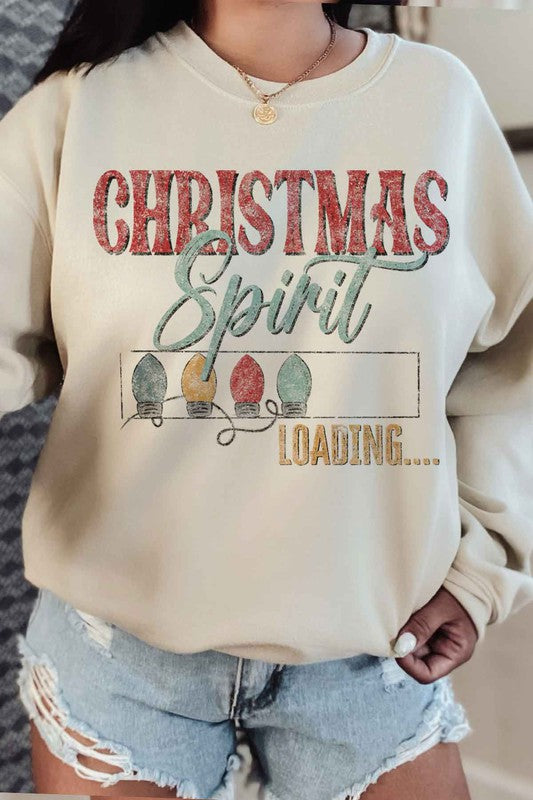 LOADING CHRISTMAS SPIRIT GRAPHIC SWEATSHIRT