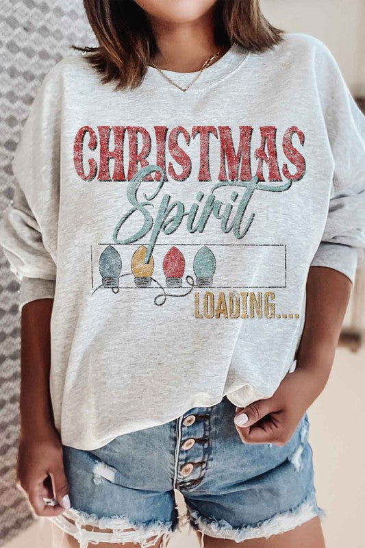 LOADING CHRISTMAS SPIRIT GRAPHIC SWEATSHIRT