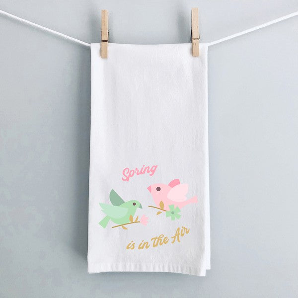 Spring Is In The Air Birds Tea Towel