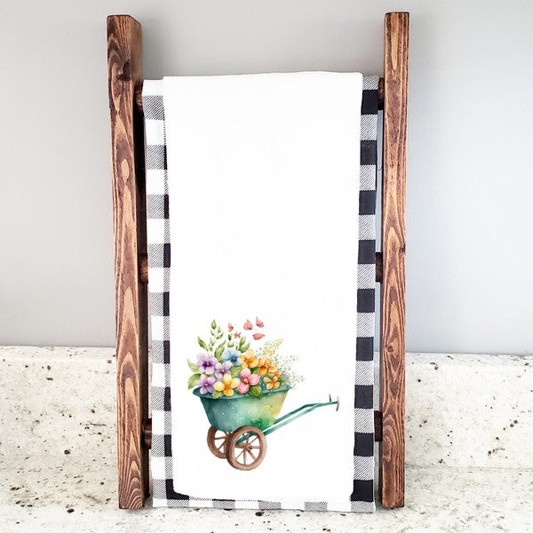 Spring Floral Wagon Tea Towel