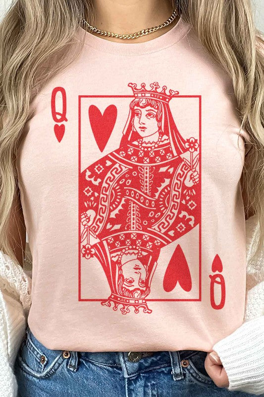 PLUS SIZE QUEEN OF HEARTS GRAPHIC TEE / T-SHIRT