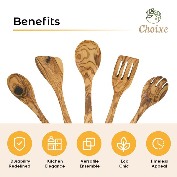 Olive Wood Kitchen Servers Set -5 pcs