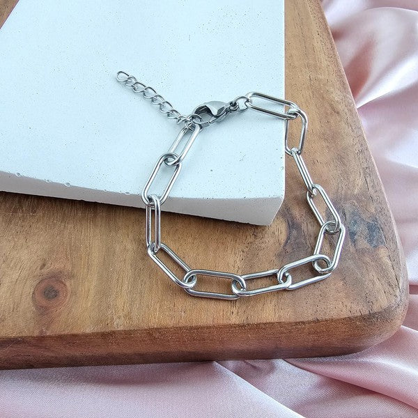 Luxe Silver Chunky Paper Clip Bracelet