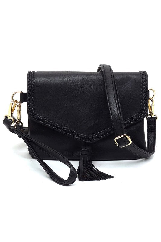 Fashion Tassel Flap Envelope Clutch Crossbody Bag