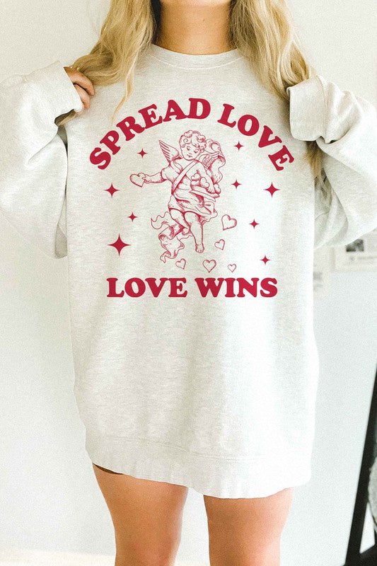 SPREAD LOVE WINS VALENTINES OVERSIZED SWEATSHIRT