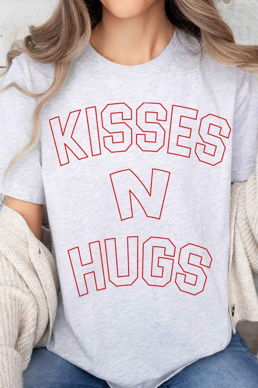 KISSES AND HUGS VALENTINES OVERSIZED GRAPHIC TEE