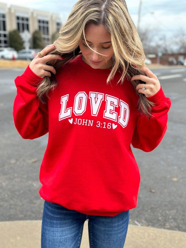 Loved John Red Sweatshirt