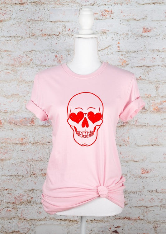 Skeleton Heart Eyes Crew Neck Tee