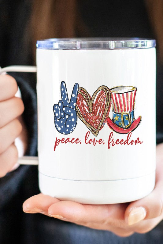 Peace Love Freedom Travel Mug Cup