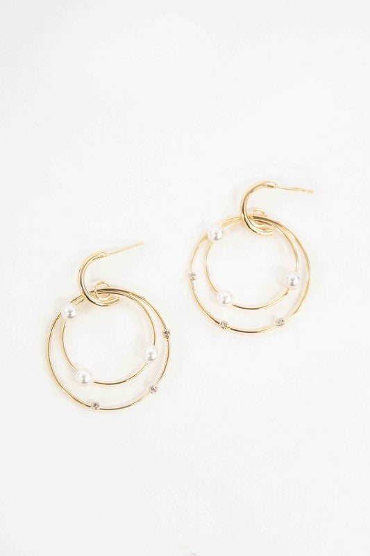 Fawn Pearl Hoop Earrings