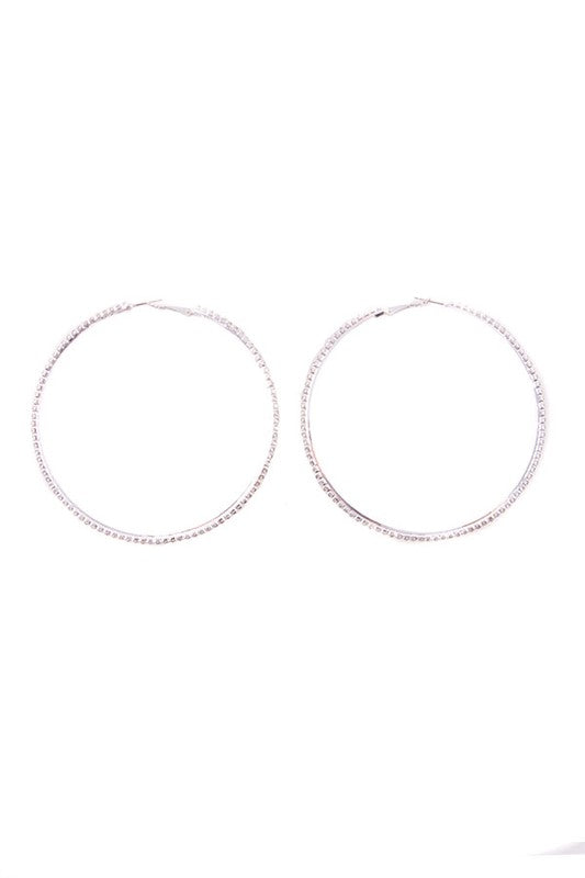 RHINESTONE HOOP EARRINGS