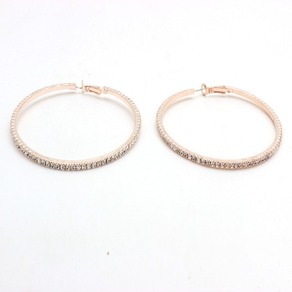 RHINESTONE HOOP EARRINGS