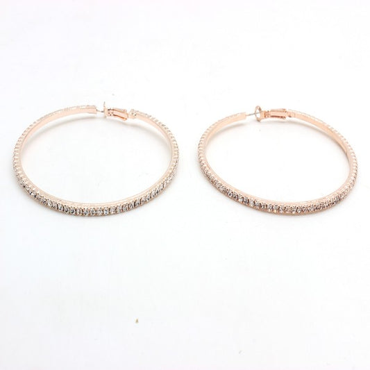 RHINESTONE HOOP EARRINGS